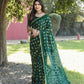 Anaita Green Woven Design Pure Bandhej Silk Saree With Blouse