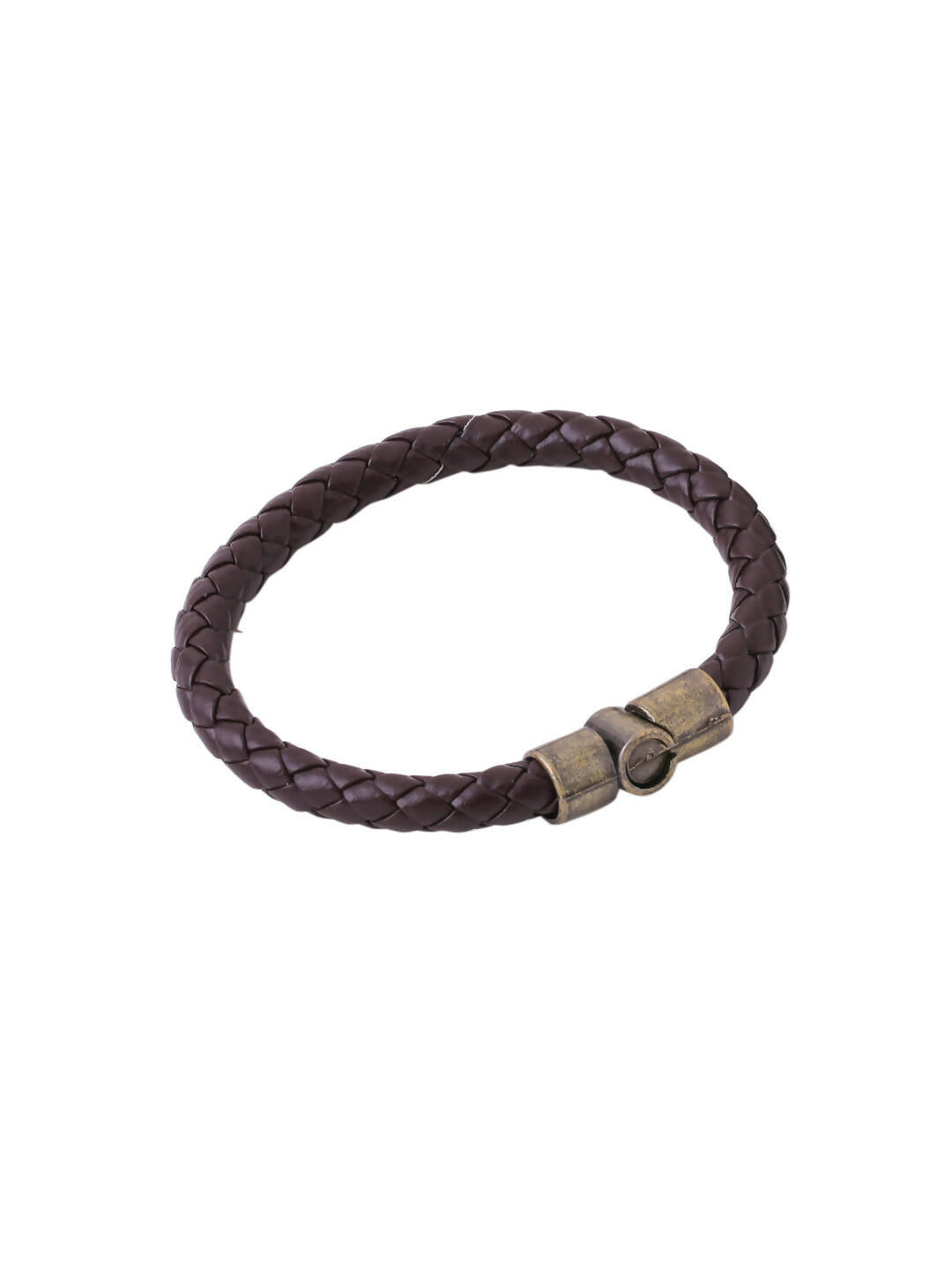 NVR Men's Brown Leather Bracelet - Swadesiicart