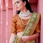 NOZ2TOZ Women's Banarasi Silk Beige Printed Designer Saree With Blouse Piece | Swadesiicart