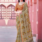 NOZ2TOZ Women's Banarasi Silk Beige Printed Designer Saree With Blouse Piece | Swadesiicart