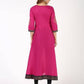 Aniyah Cotton Block Print Angrakha Kurta In Magenta (AN-148K) - Swadesiicart