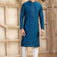 Raivat Ethnic Banarasi Art Silk Mirror Work Kurta Pajama In Blue Colour | Swadesiicart