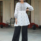 Juniper Women's White Rayon Staple Printed Straight Clothing Set | Swadesiicart