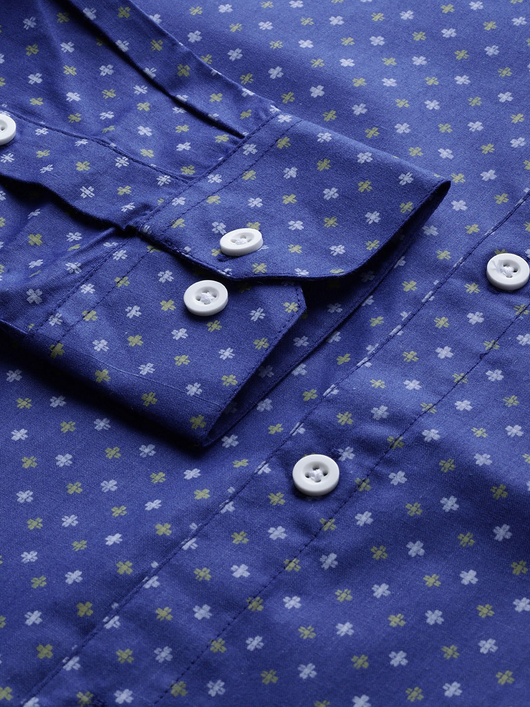 Jainish Blue Men's Cotton Printed Formal Shirts ( SF 716Blue ) | Swadesiicart