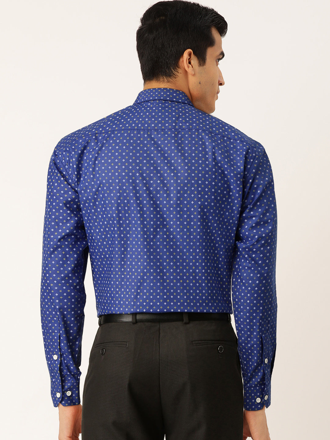 Jainish Blue Men's Cotton Printed Formal Shirts ( SF 716Blue ) | Swadesiicart