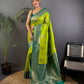 Joban Fashion Teal Peacock Banarasi Silk Sarees | Swadesiicart