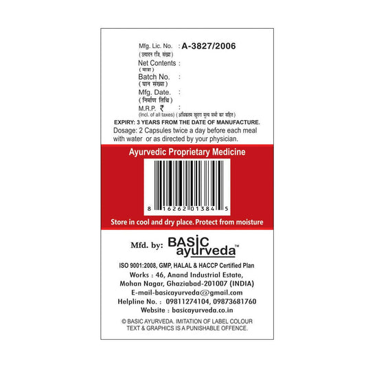 Basic Ayurveda Rakt Sudhi Capsules Usages