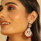 Nuyug 22K Gold Plated Serenoor Ruby Kundan Chandbali Earrings | Swadesiicart