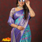 Lorenvalley Fashion Skyblue Cotton Woven Design Zari Meenakari Weaving Saree - Swadesiicart