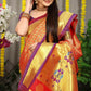 Jyoti Fashion Women's Maroon Banarasi Silk Zari Woven Saree with Blouse | Swadesiicart