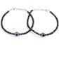 Mominos Fashion Traditional Black Beads Silver-Plated Anklets