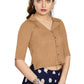 Aastha Fashion Women's Women's Beige Art Silk Button Readymade Blouse
