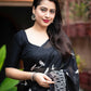 Black Silk Blend Ethnic Motifs Saree with Unstitched Blouse - Hiral Fashion | Swadesiicart