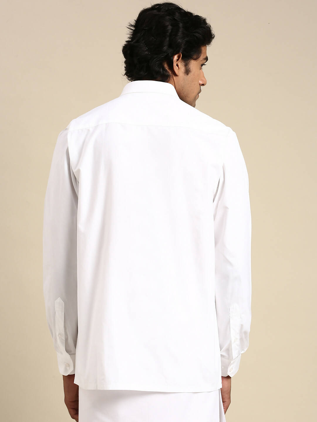 Ramraj Cotton Mens Full Sleeve Formal 100 % Cotton White Shirt | Swadesiicart