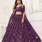 Aastha Fashion Wine Butterfly Net Tone To Tone Thread Work, Sequence Work And Original Mirror Work Embroidery Wedding Wear Lehenga Choli
