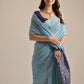 Vishnu Weaves Women's Firozi Muga Cotton Woven Saree with Blouse - Swadesiicart