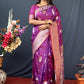 Jyoti Fashion Women's Purple Paithani Silk Zari Woven Saree with Blouse | Swadesiicart