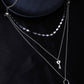 NVR Women's 3 Layered Silver-Plated Minimal Layered Necklace | Swadesiicart