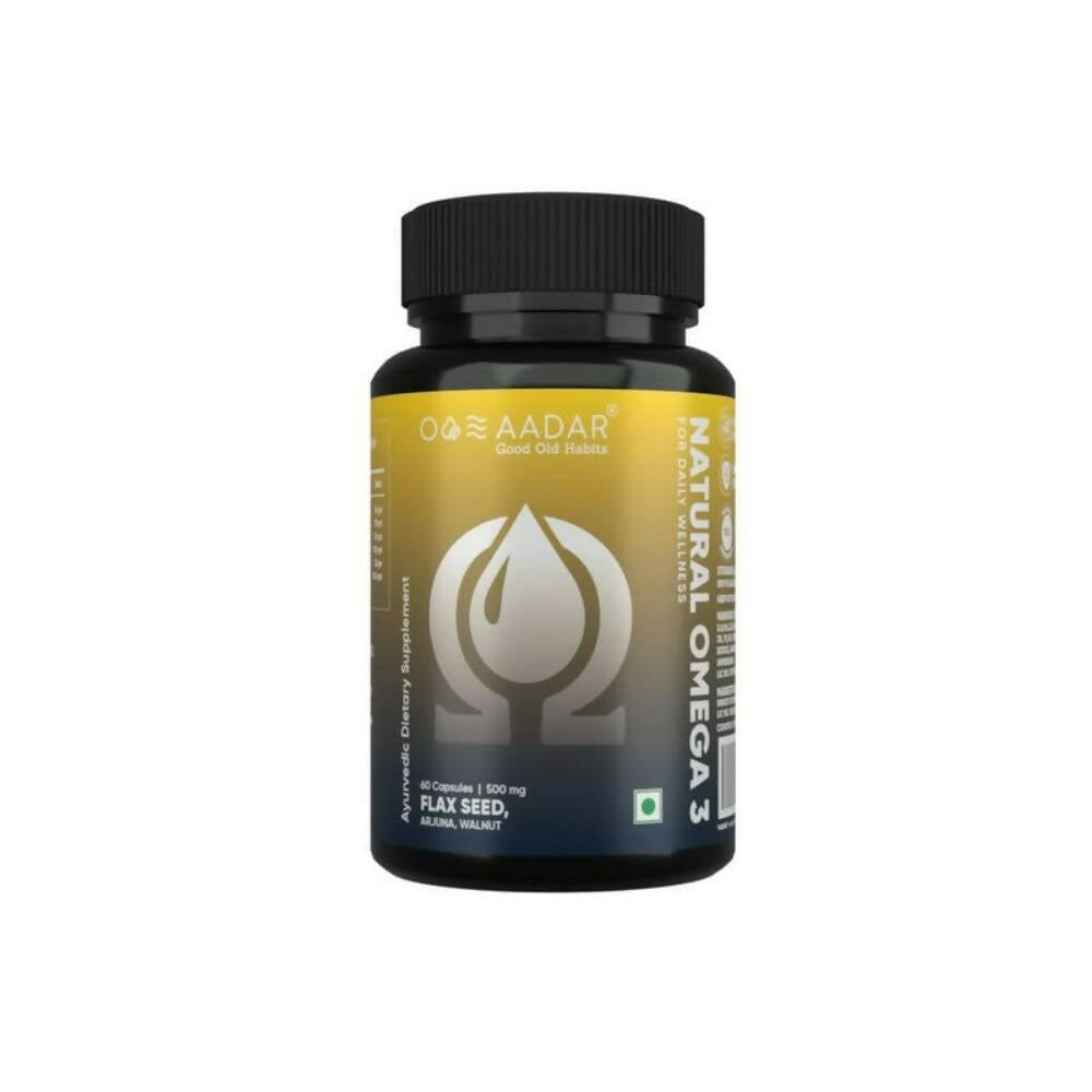 Aadar Natural Omega 3 Flax Seed Capsules | Swadesiicart