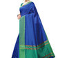 Vamika Blue Cotton Silk Weaving Saree (Manipuri Blue) | Swadesiicart