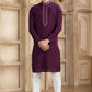Raivat Ethnic Banarasi Art Silk Mirror Work Kurta Pajama In Wine Colour | Swadesiicart