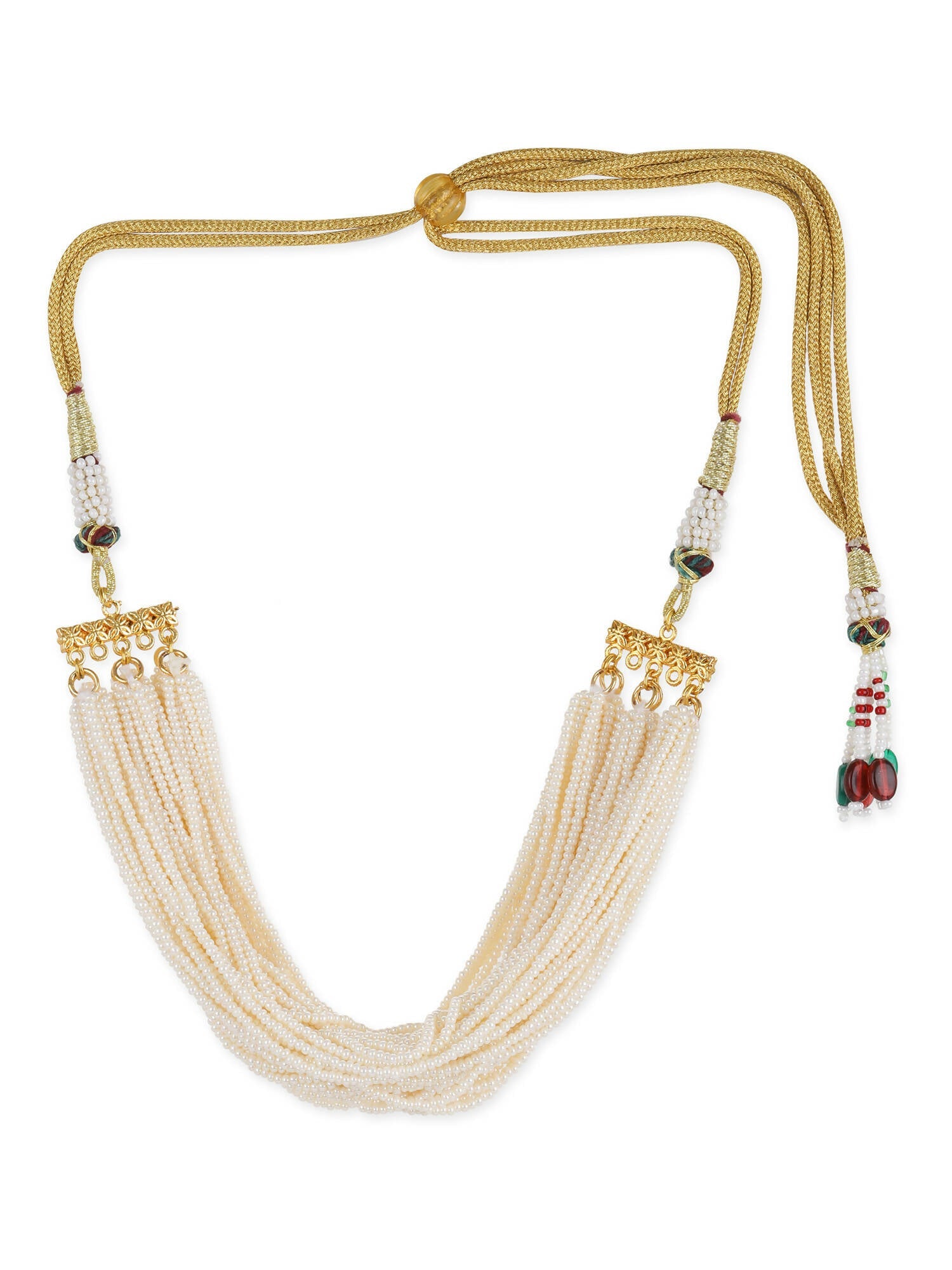 White Brass Gold-Polished Necklace - Ruby Raang | Swadesiicart