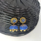 Terracota Beautiful Blue Terracotta Flower Studs with Jhumkas