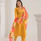 Ethnic Festive Wear Viscose Chanderi Yellow Stitched Suit With Dupatta - Tanisha | Swadesiicart