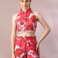 Myshka Women's Multi Printed Shirt Collar Party Top With Shorts Co-ord set - Swadesiicart