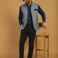 Even Apparels Nehru Jacket With Welt Pockets - Blue | Swadesiicart
