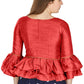 Aastha Fashion Women's Red Art Silk Bell Sleeves attire with Poly Cotton Lining Blouse