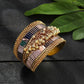 Mominos Fashion Kamal Johar Oxidised Gold-Plated Ghungroo Handcraft Cuff Bracelet