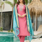 The52 Women Gorgeous Embroidery Work with Viscose Silk Fabric Straight Kurta, Pant and Dupatta Set - Swadesiicart