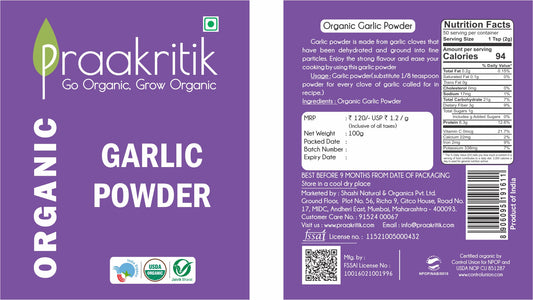 Praakritik Organic Garlic Powder - Swadesiicart