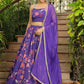 Janasya Purple Georgette Floral Lehenga Choli Dupatta | Swadesiicart