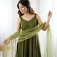 Joban Fashion Mehndi Kurta Set Chanderi Sequence Embroidery Work - Swadesiicart