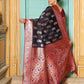 Shree Shyam Fashion Navy Blue Silk Saree