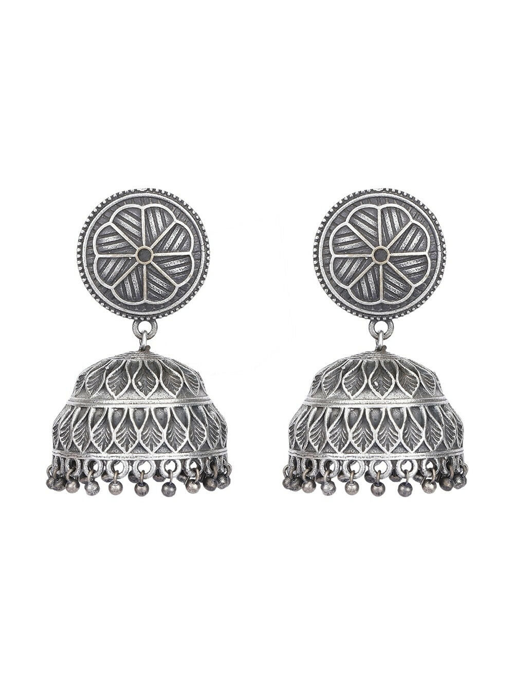 Joban Fashion Women Silver Tone Brass Brass Jhumka | Swadesiicart