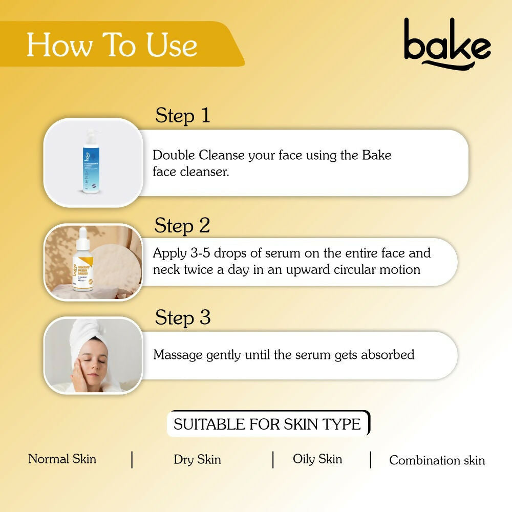 Bake 2% Hyaluronic Acid Hydro Boost Sunscreen Serum Spf 50 Pa+++ | Swadesiicart