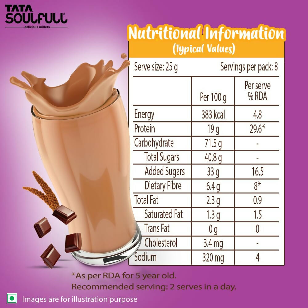 Tata Soulfull Nutri Drink+ For Kids With Millets - Chocolate Brownie Flavor | Swadesiicart