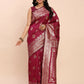 Astita Banarasi Silk Magenta Saree | Swadesiicart