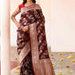 Joban Fashion Coco Brown Banarasi Soft Pure Handloom Banarasi Silk Saree | Swadesiicart