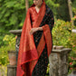 Vishnu Weaves Women's Black Banarasi Silk Zari Woven Saree with Blouse - Swadesiicart
