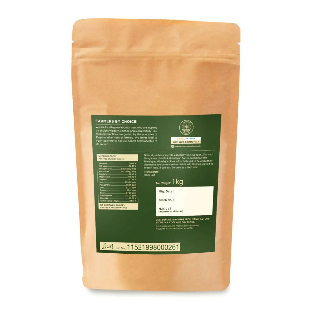 Two Brothers Organic Farms Pink Himalayan Rock Salt - Swadesiicart