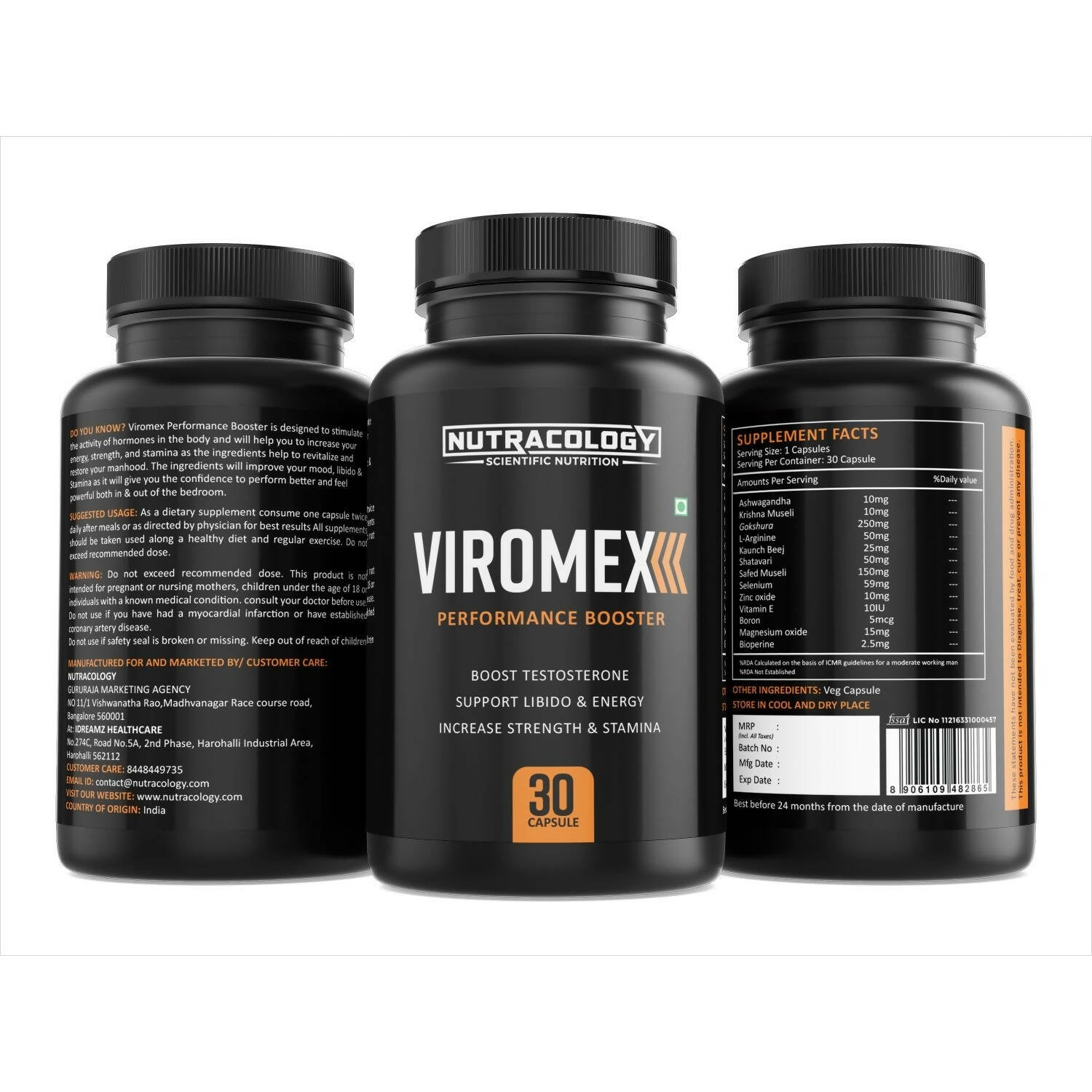 Nutracology Viromex Capsules For Strength, Stamina & Energy | Swadesiicart