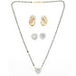 AanyaCentric Gold-Polished Mangalsutra with Pendant, 2 Pair Earrings