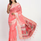 Shree Shyam Fashion Linen Cotton Peach Saree