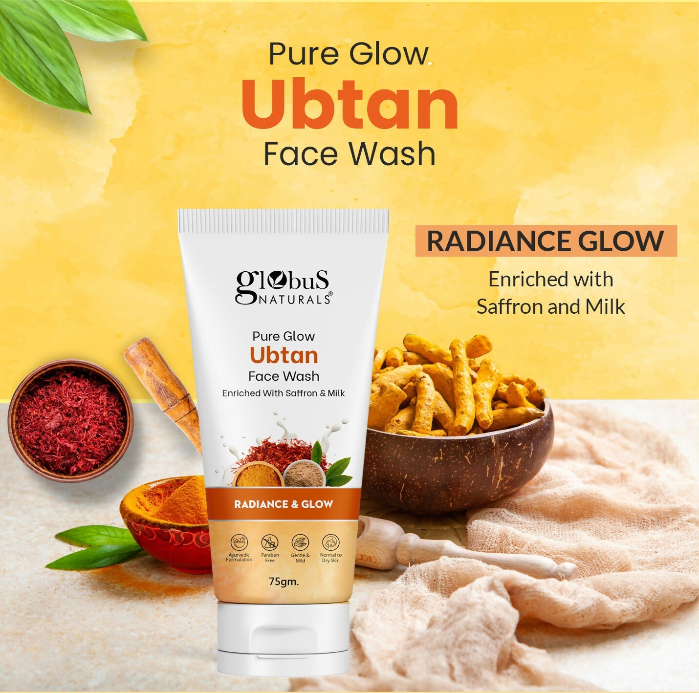 Globus Naturals Pure Glow Ubtan Face Wash | Swadesiicart