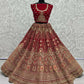 Jyoti Fashion Women's Rani Pink Velvet Multi Thread Embroidered with Zircon Diamond Wedding Lehenga Choli | Swadesiicart