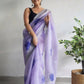 Vamsee Blue Organza Saree - Swadesiicart